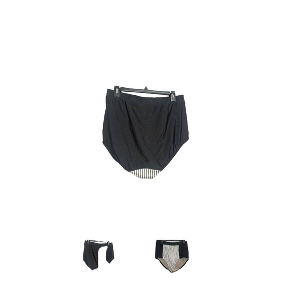 Swim Cacique Full-Brief Bathing Suit Bikini Bottom High Waist Pinstripe 16 Slim - Picture 3 of 5